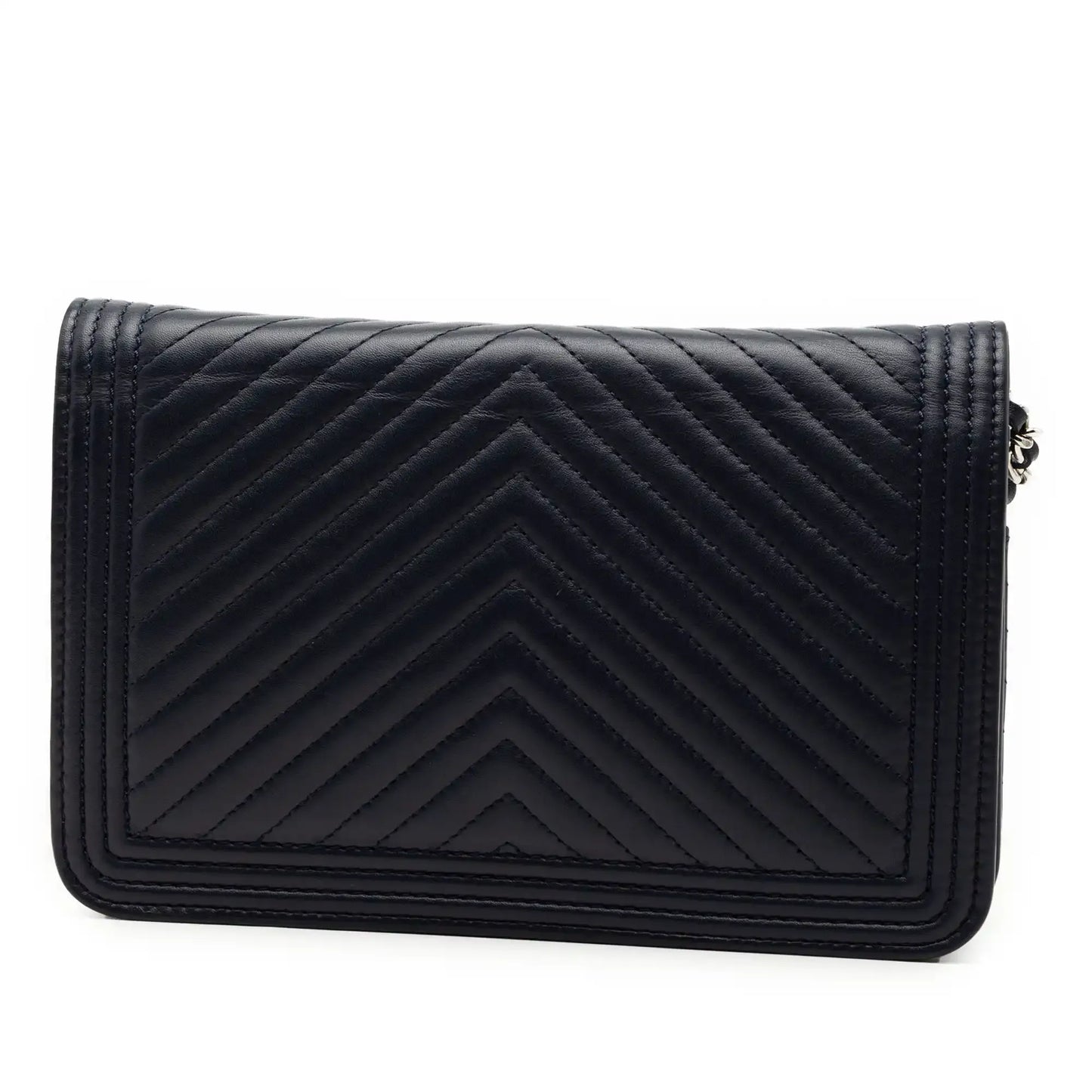 Chanel Chevron Lambskin Boy Wallet on Chain