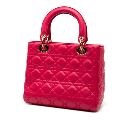 Dior Medium Lambskin Cannage Lady Dior