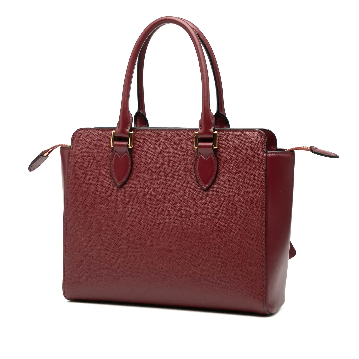 Prada Soft Calf Trimmed Saffiano Lux Open Convertible Tote