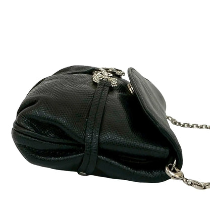 Ferragamo Embossed Leather Gancini Chain Shoulder Bag