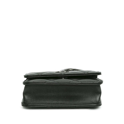Chanel Quilted Lambskin So Black CC Hook Card Holder