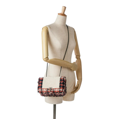 Chanel CC Tweed and Shearling Single Flap