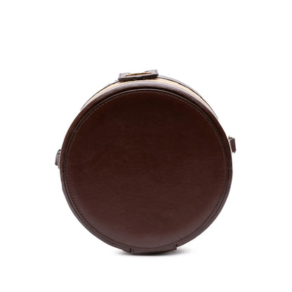 Celine Medium Raffia and Calfskin Triomphe Tambour Vanity Bag