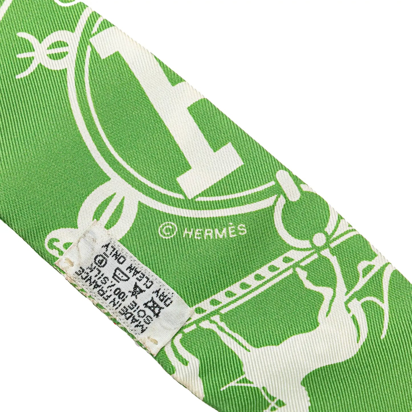 Hermès Ex Libris Twisty Silk Twilly Scarf