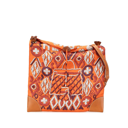 Hermès Silk and Barenia Kelly En Perles Silky City 33