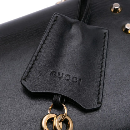 Gucci Small Pearl Studded Leather Padlock Crossbody