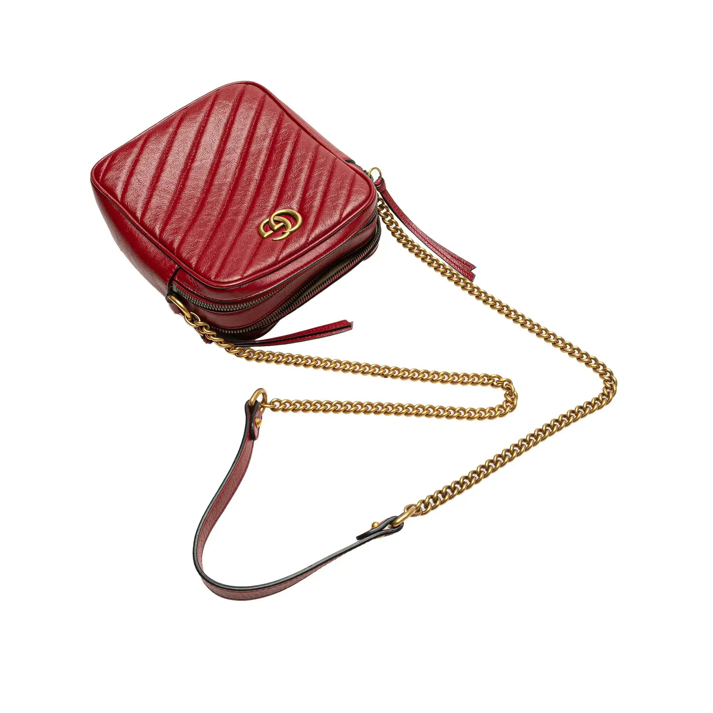 Gucci GG Marmont Matelasse Leather Double Zip Crossbody