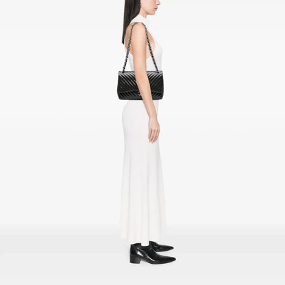 Chanel Jumbo Classic Chevron Patent Double Flap