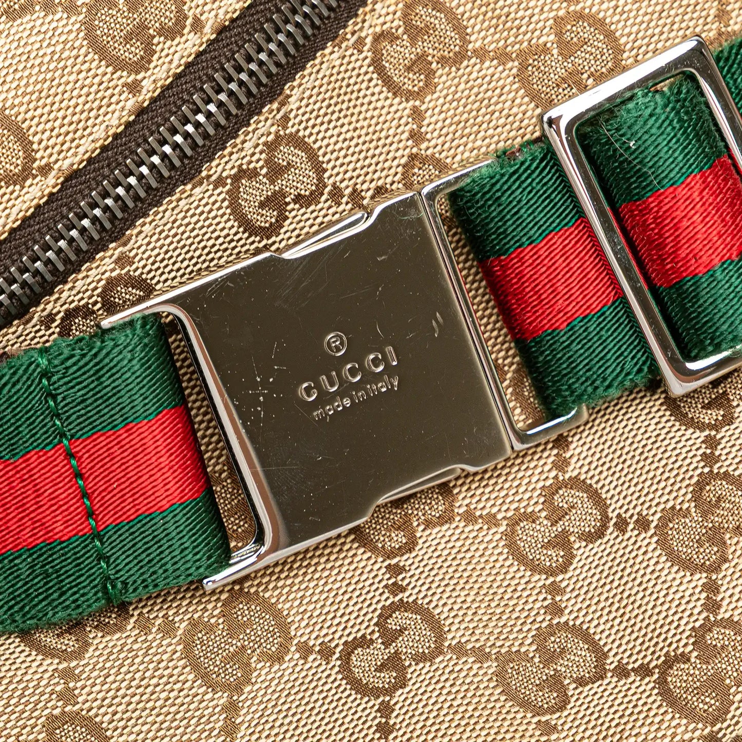 Gucci GG Canvas Web Double Pocket Belt Bag