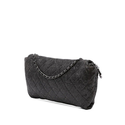 Chanel Quilted Laminated Fabric Chain Evening Crossbody
