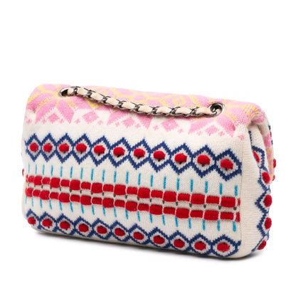 Chanel Medium Classic Multicolor Cashmere Knit Single Flap