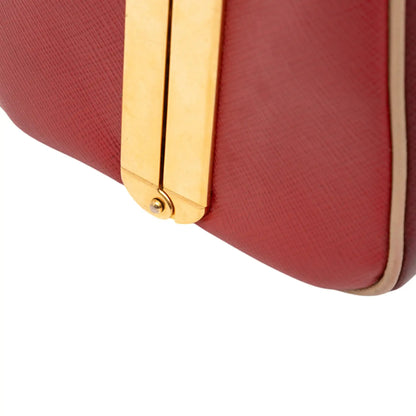 Prada Saffiano Lux Pyramid Frame Top Handle Bag