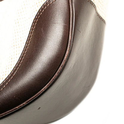 Burberry Straw and Leather Shoulder Bag