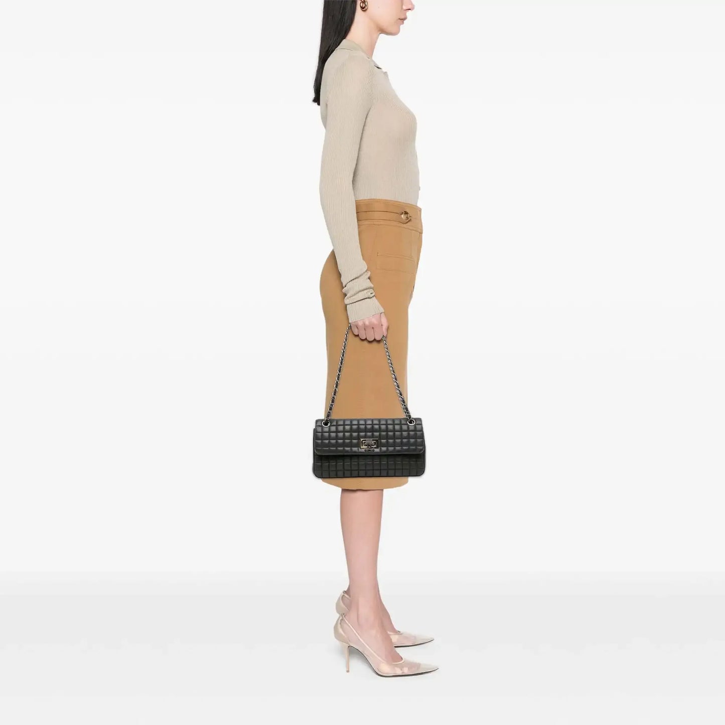 Chanel Chocolate Bar Iridescent Calfskin Bubble Flap
