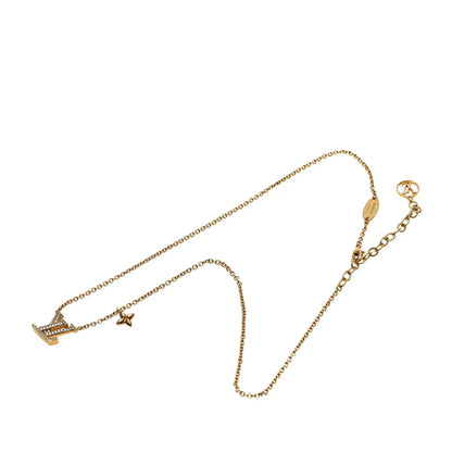 Louis Vuitton Gold Plated LV Crystal Iconic Pendant Necklace