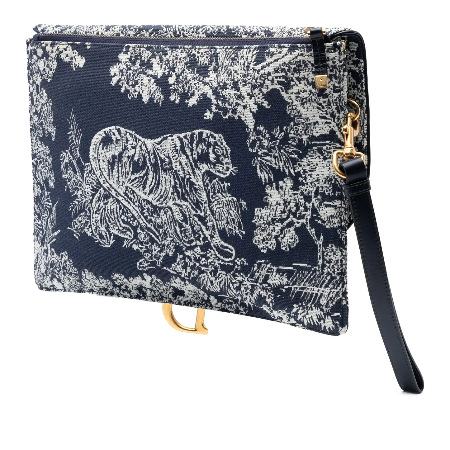 Dior Canvas Reverse Embroidered Toile de Jouy Clutch