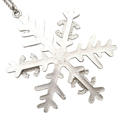 Chanel Silver Plated CC Rhinestone Snowflake Pendant Necklace