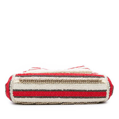 Chanel CC Quilted Tweed Striped Single Flap