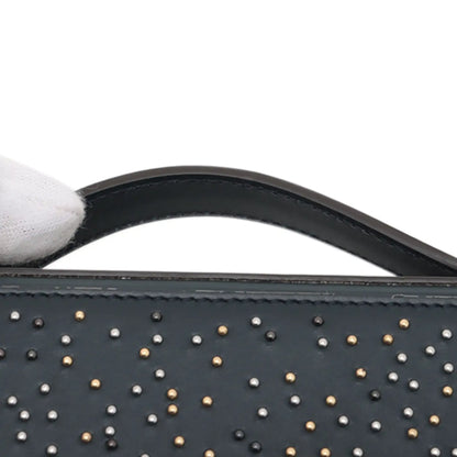 Fendi Studded Leather Soft Trunk Baguette Satchel