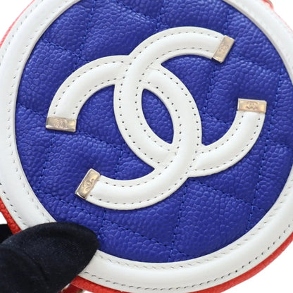 Chanel Tricolor Caviar CC Filigree Round Crossbody