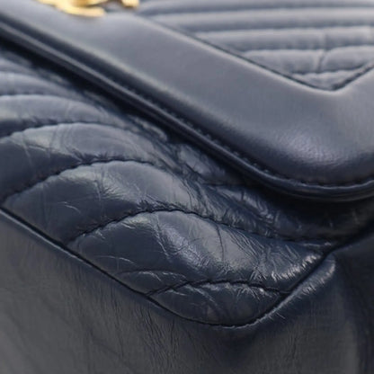 Chanel CC Chevron Aged Calfskin Top Handle Flap