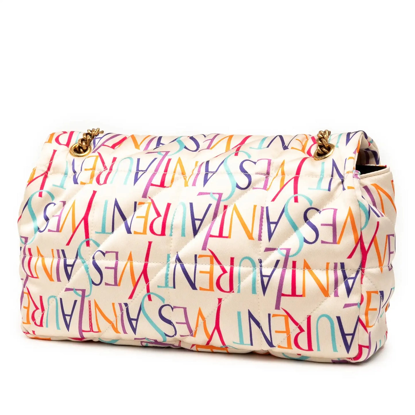 Saint Laurent Medium Silk Carre Rive Gauche Print Patchwork Jamie Shoulder Bag