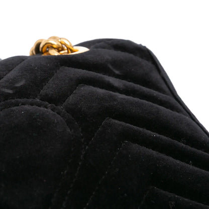 Gucci Small GG Marmont Matelasse Velvet Shoulder Bag