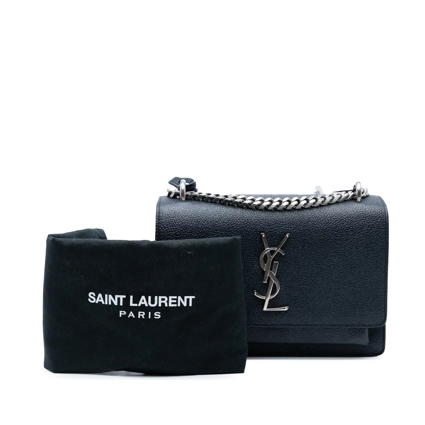 Saint Laurent Small Grained Calfskin Monogram Sunset Crossbody