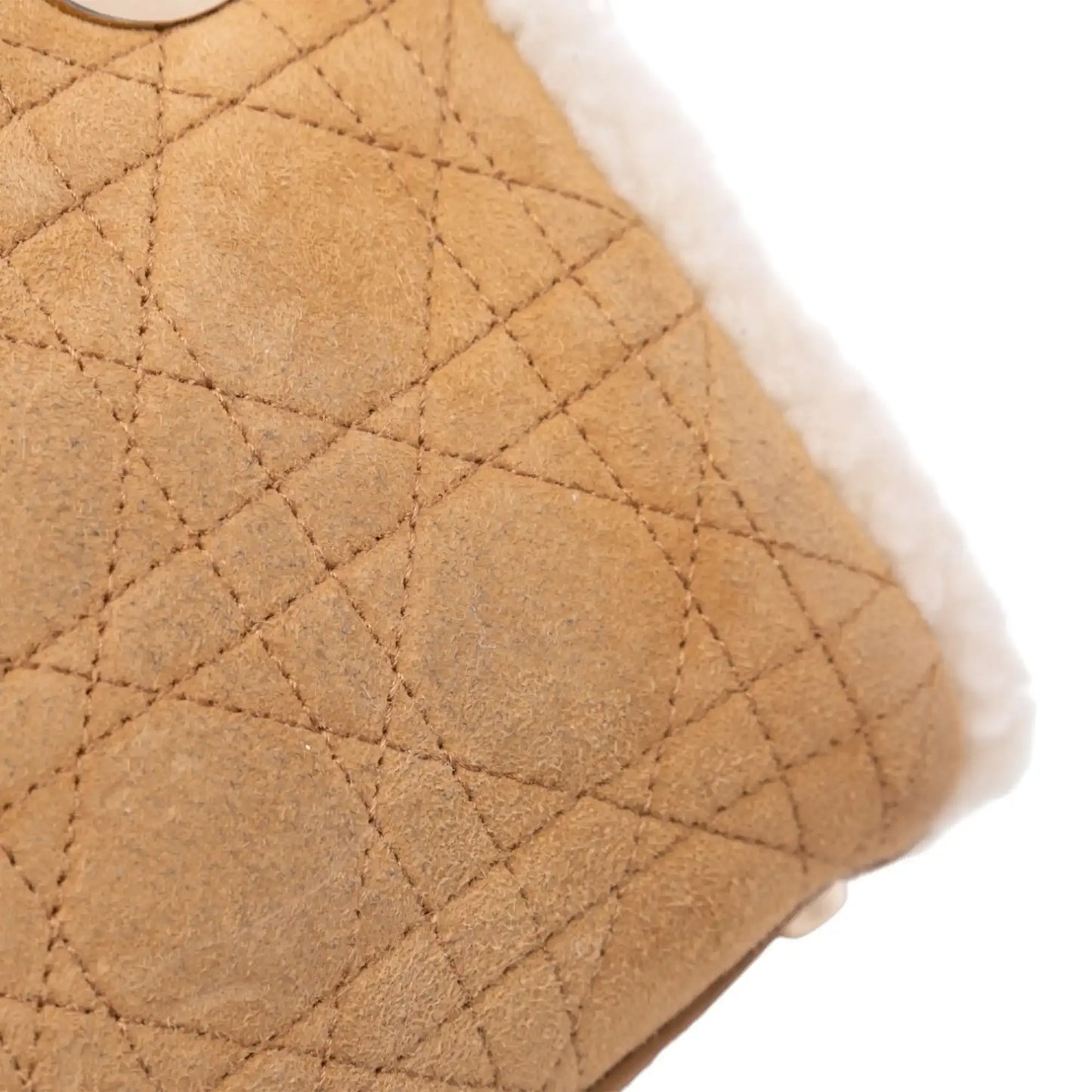 Dior Mini Suede Shearling Cannage Lady Dior