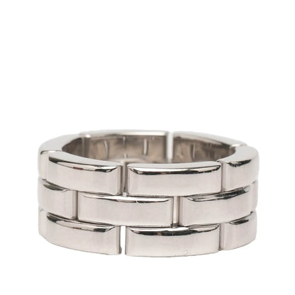 Cartier 18K White Gold Triple Row Maillon Panthère Ring
