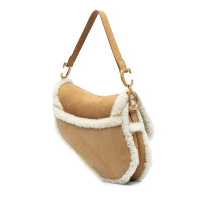Dior Shearling Suede Saddle Bag