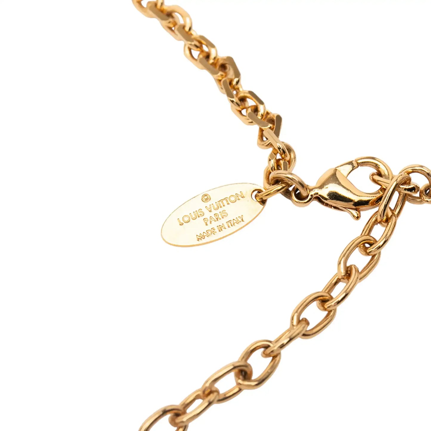 Louis Vuitton Gold Plated Charmy Pearl Necklace