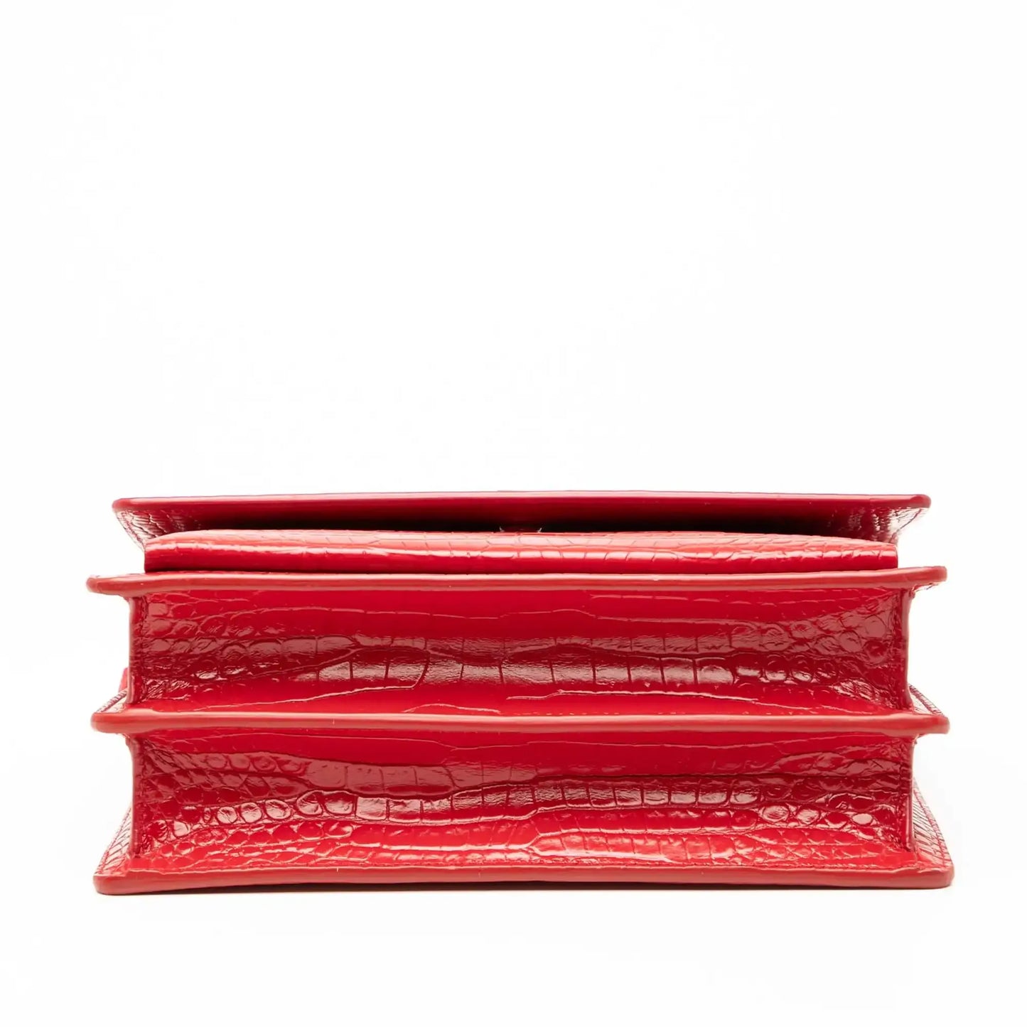 Saint Laurent Medium Croc Embossed Monogram Sunset Bag