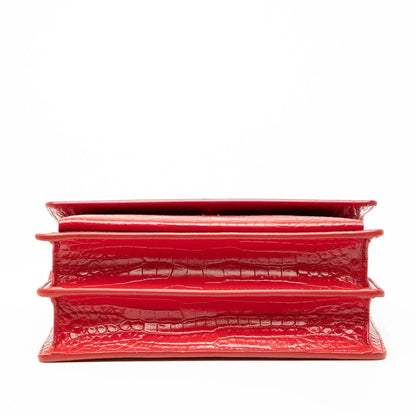 Saint Laurent Medium Croc Embossed Monogram Sunset Bag