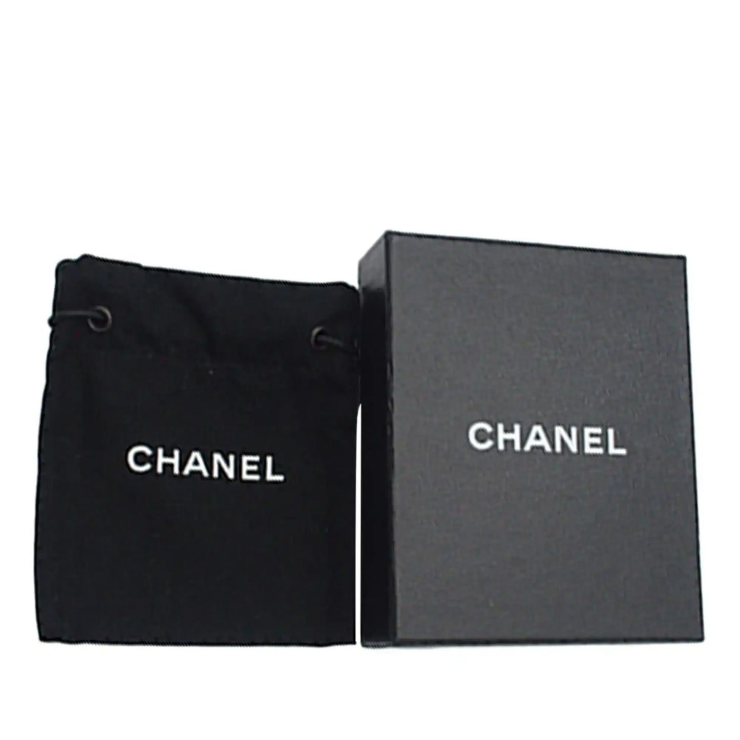 Chanel CC Silver Plated Rhinestones Pendant Necklace