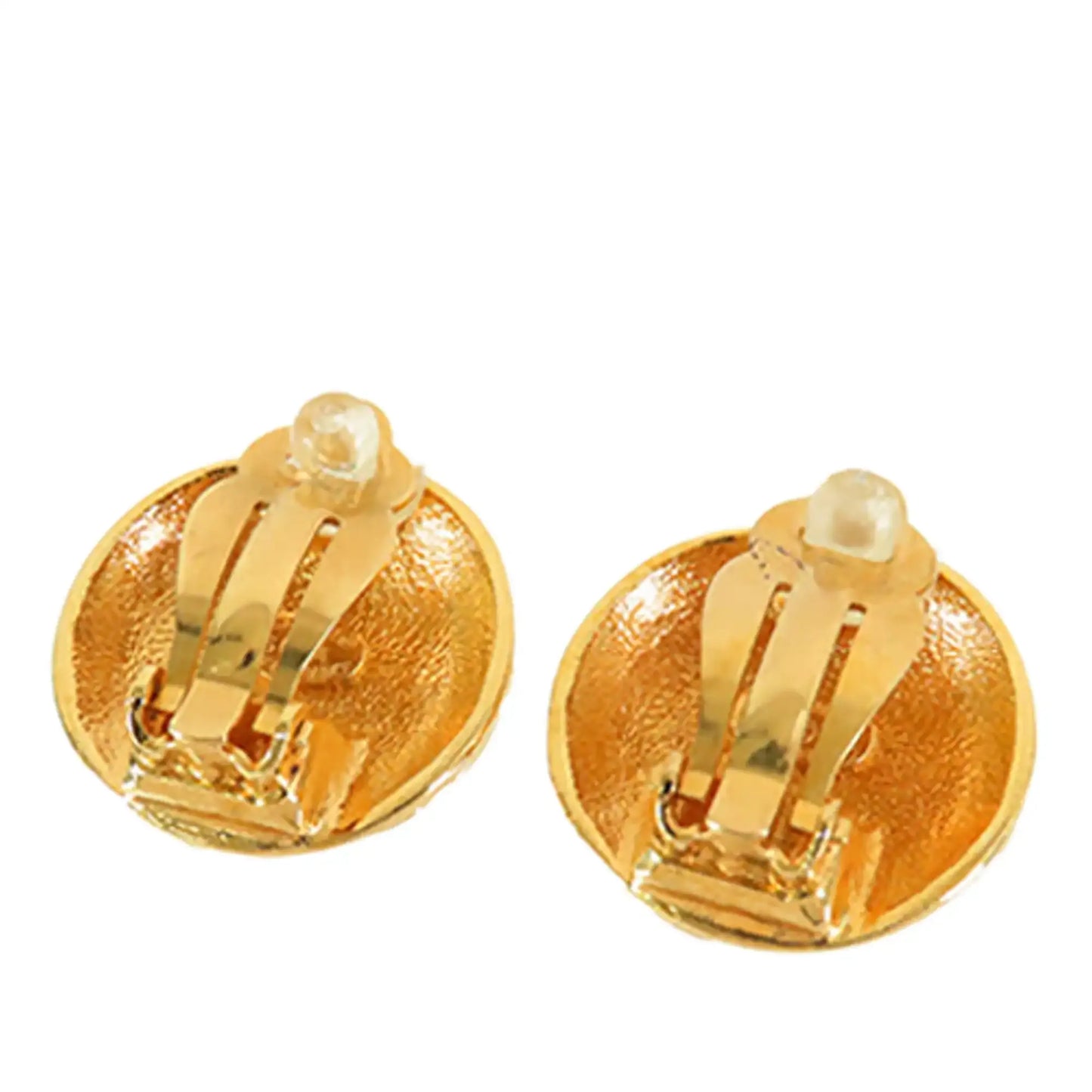 Chanel CC Gold Plated Clip On Earrings