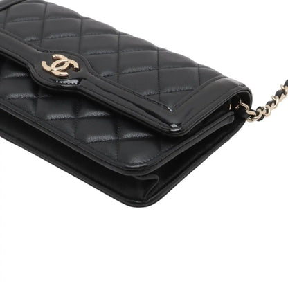 Chanel CC Quilted Lambskin and Patent Flap Phone Holder