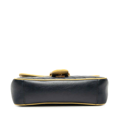 Gucci Medium GG Marmont Bicolor Matelasse Diagonal Leather Torchon Shoulder Bag