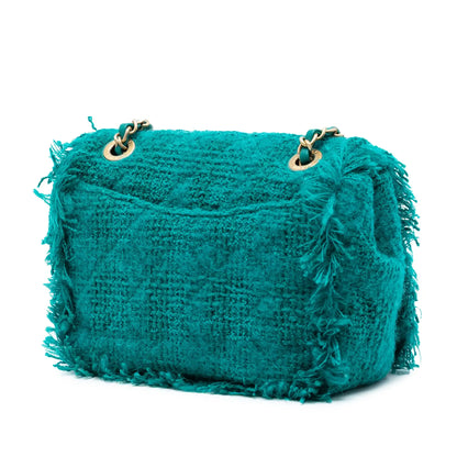 Chanel Small Wool Tweed Giant Logo Flap