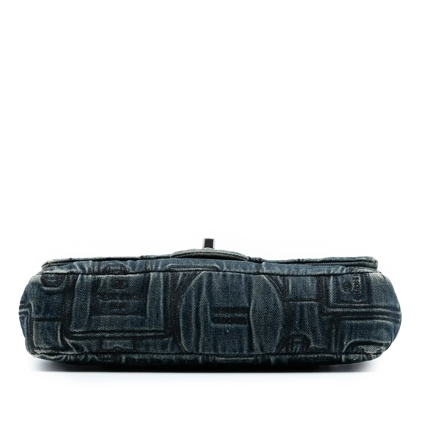 Chanel Medium Embroidered Denim Perfume Bottle Single Flap