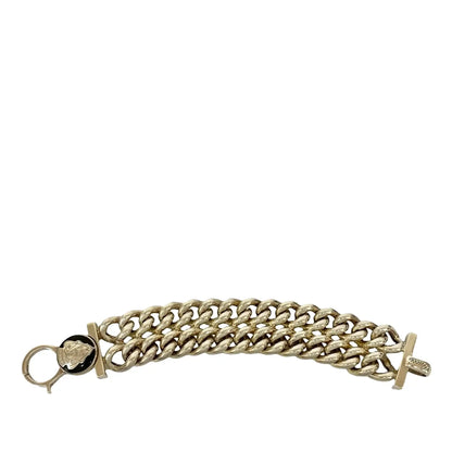Gucci Sterling Silver Crest Logo Chain Bracelet