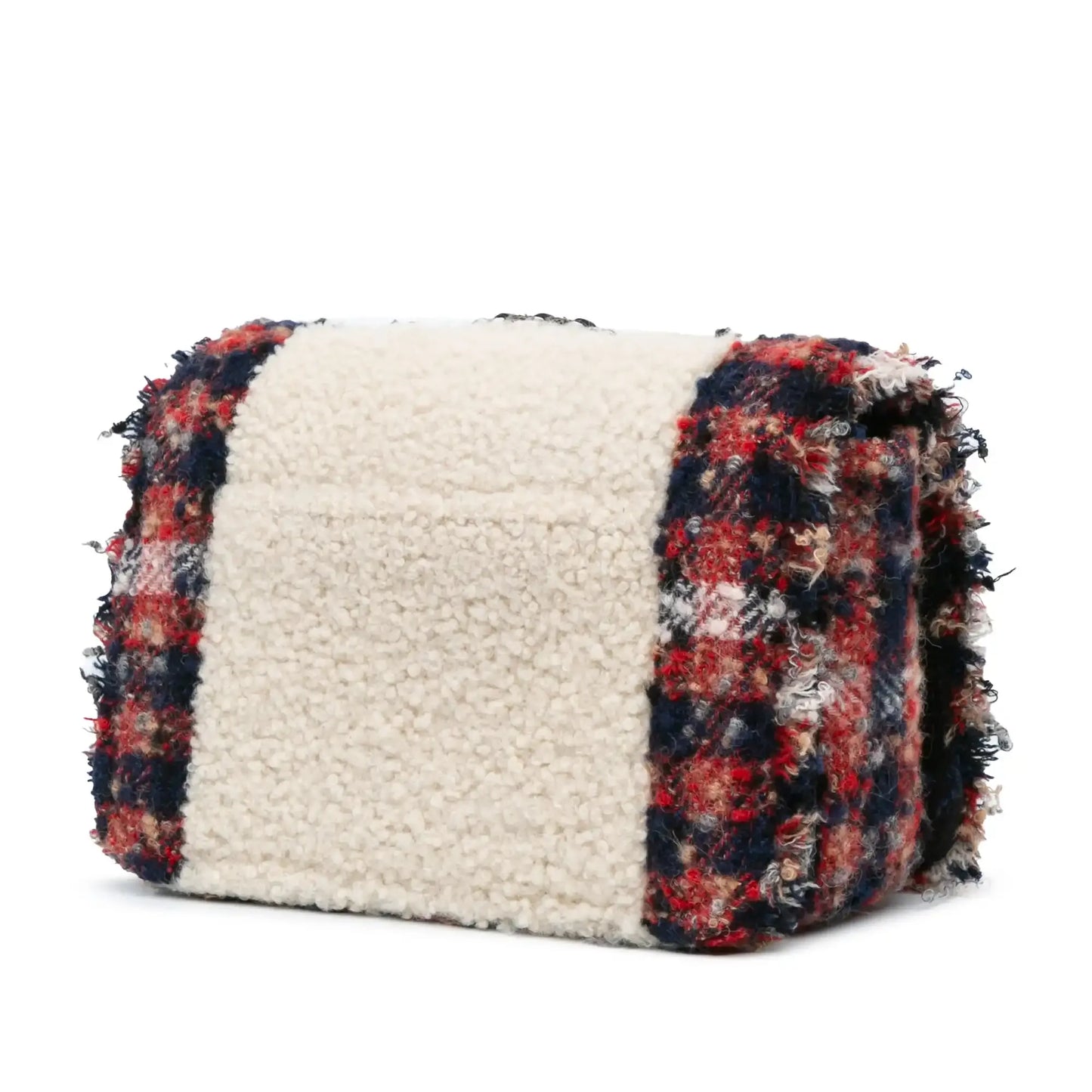 Chanel CC Tweed and Shearling Single Flap