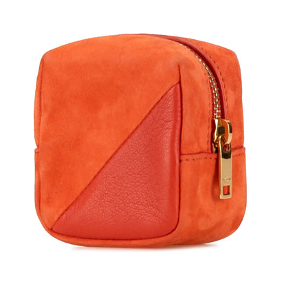 Saint Laurent Suede and Calfskin Jamie Cube Charm Coin Pouch