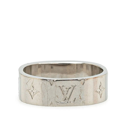 Louis Vuitton Silver Tone Nanogram Ring
