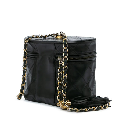 Chanel Quilted Lambskin Tassel Vanity Case