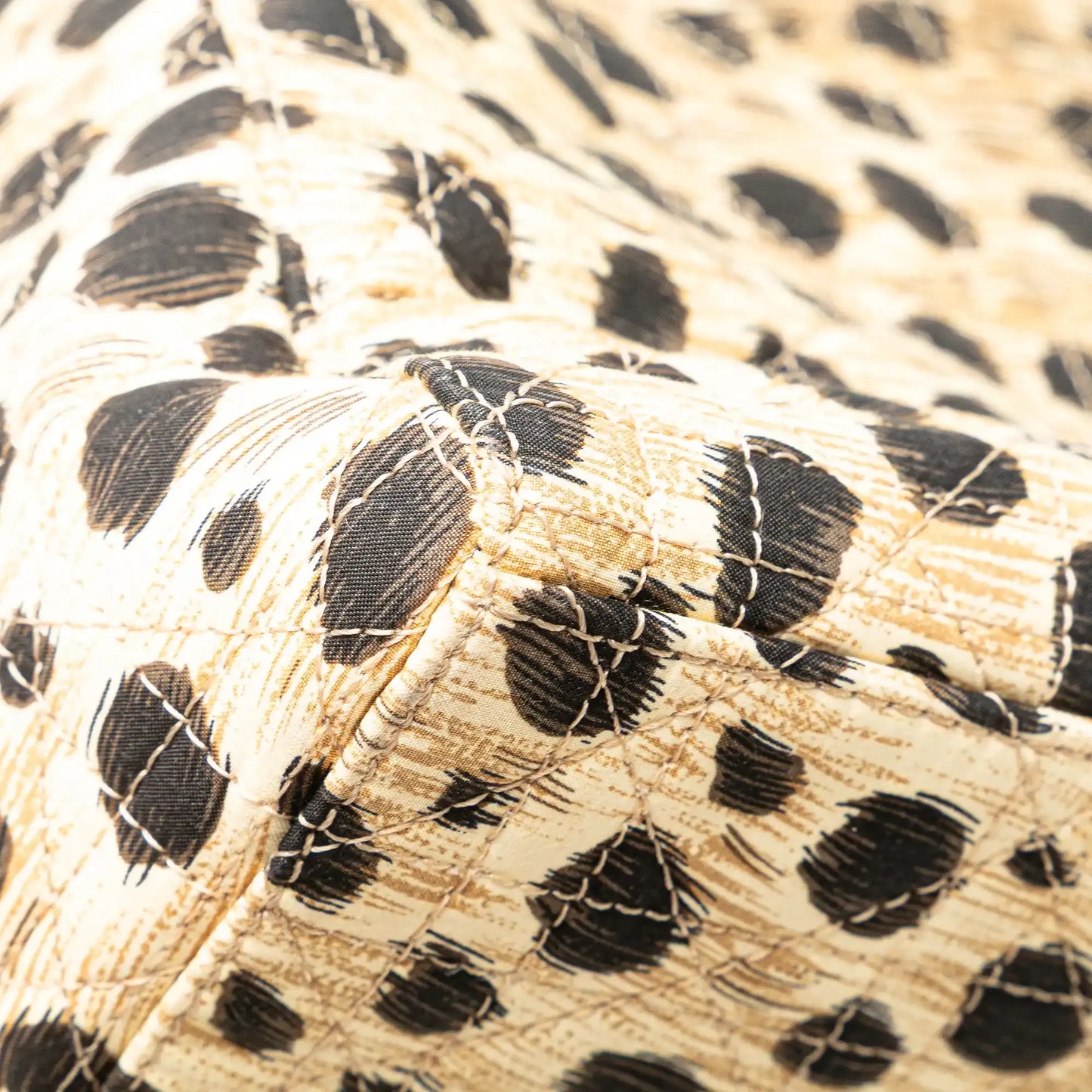 Dior Medium Canvas Cannage Leopard Print Lady Dior