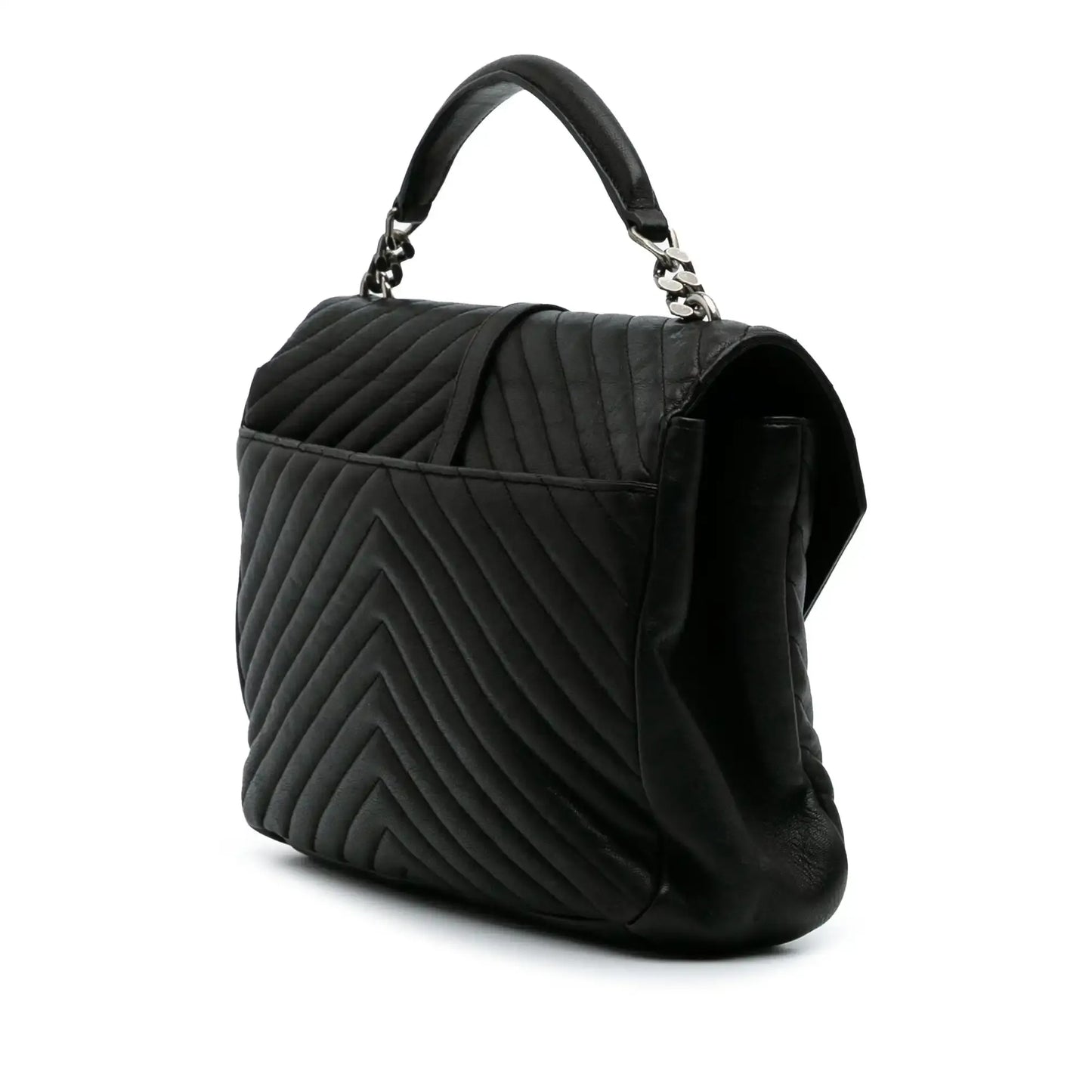 Saint Laurent Large Monogram Chevron Sheepskin College Bag