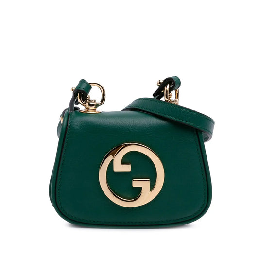 Gucci Textured Calfskin Blondie Card Case on Strap