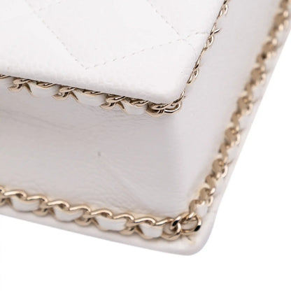 Chanel Mini Quilted Caviar Cut Out Evening Tote