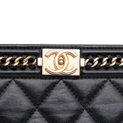 Chanel Quilted Calfskin Chain Around Boy Wallet On Chain